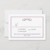 魅力的ハートRSVPカード（紫） 出欠カード (裏面)