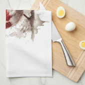 魅力的バックヤードロビン キッチンタオル (四つ折り)