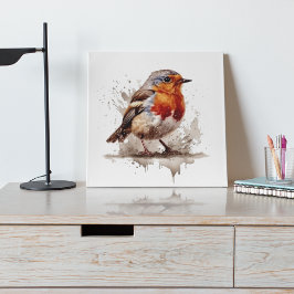 魅力的バックヤードロビン メタルプリント