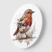 魅力的バックヤードロビン ラージ壁時計 (傾斜)