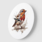 魅力的バックヤードロビン ラージ壁時計 (傾斜)