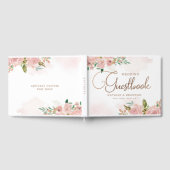 魅力的バラヴィンテージほこりっぽいピンク結婚フローラ ゲストブック (全面)