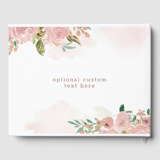 魅力的バラヴィンテージほこりっぽいピンク結婚フローラ ゲストブック (裏面)