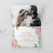 魅力的バラヴィンテージダスティピンク結婚クの写真 サンキューカード (内部)