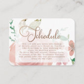 魅力的バラヴィンテージダスティピンク結婚スのスケジュール エンクロージャーカード (正面)