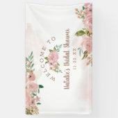 魅力的バラヴィンテージフローラブライダルシャワーへようこそ 横断幕 (縦)