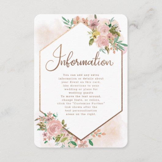 魅力的バラヴィンテージ結婚フローラ情報 エンクロージャーカード (正面)