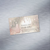 魅力的バラ金ゴールドのネイルサロン マグネット名刺 (インサイチュ)