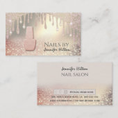 魅力的バラ金ゴールドのネイルサロン 名刺 (正面/裏面)