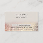 魅力的バラ金ゴールドキラキラした髪&メイクアップ 名刺 (裏面)