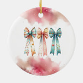 魅力的パターン(の模様が)ある弓 セラミックオーナメント (裏面)