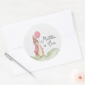 魅力的パーソナライズされたFlopsy Bunny Stickers ラウンドシール (封筒)