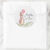 魅力的パーソナライズされたFlopsy Bunny Stickers ラウンドシール (バッグ)