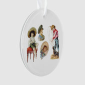 魅力的ビクトリアン子・犬コラージュ オーナメント (正面)
