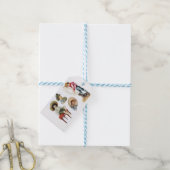 魅力的ビクトリアン子・犬コラージュ ギフトタグ (より糸つき)