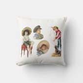 魅力的ビクトリアン子・犬コラージュ クッション (正面)