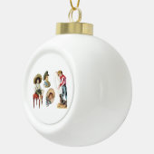 魅力的ビクトリアン子・犬コラージュ セラミックボールオーナメント (右)