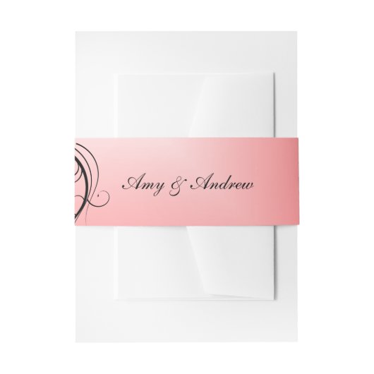 魅力的ピ結婚ンク 招待状ベリーバンド (正面例)