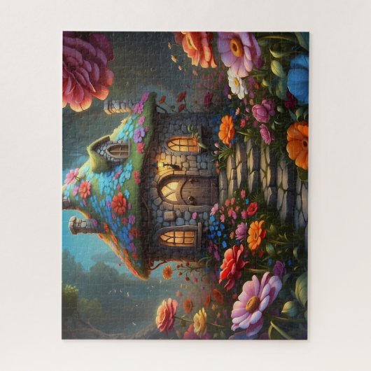 魅力的ファンタジーコテージイラストレーション ジグソーパズル (縦)