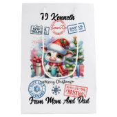 魅力的フェスティバル牛付きサンタ袋 ミディアムペーパーバッグ (裏面)