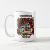 魅力的フェスティバル飾り付きクリスマスウィンドウ コーヒーマグカップ (左)