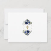 魅力的フォトボーイ金ゴールドクロスバプテスマ サンキューカード (裏面)