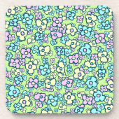 魅力的フォークアお洒落ート野生の花柄 コースター (正面)