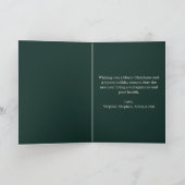 魅力的フォークアートバードとホリーベリークリスマス シーズンカード (内部)