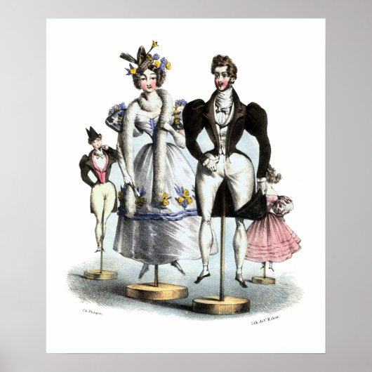 魅力的フランスのヴィンテージシックファッション ポスター (正面)