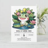 魅力的フロッカラフルグデジタル誕生日 招待状 (スタンド正面)