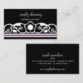 魅力的フローラ縁ど名刺、ラベンダー 名刺 (正面/裏面)