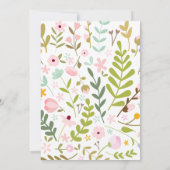 魅力的フローラ誕生日ティーパーティの招待状 招待状 (裏面)