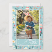 魅力的フローラ&エッグハッピーイースターカスタム写真 シーズンカード (正面)