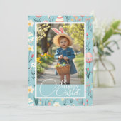 魅力的フローラ&エッグハッピーイースターカスタム写真 シーズンカード (スタンド正面)