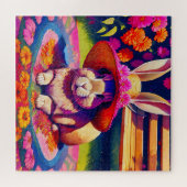 魅力的フローラ・ワンダーランドのバニー ジグソーパズル (横)