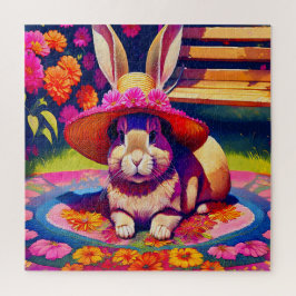 魅力的フローラ・ワンダーランドのバニー ジグソーパズル