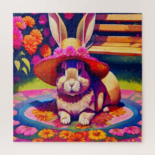 魅力的フローラ・ワンダーランドのバニー ジグソーパズル (縦)