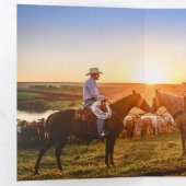 魅力的ブラシスクリプトの結婚写真 三つ折り招待状 (内部最初)