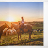 魅力的ブラシスクリプトの結婚写真 三つ折り招待状 (内部中)