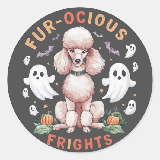 魅力的プードルの権利：荒れ果てたおもしろい ラウンドシール (正面)