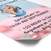 魅力的ベビー命名式招待状 ポスター (角)