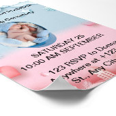 魅力的ベビー命名式招待状 ポスター (角)