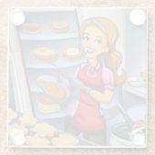 魅力的ベーキング女性ガラスコースター – カスタマイズ可能 ガラスコースター (裏面)