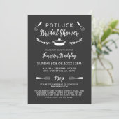 魅力的ポット&ツールPotluckブライダルシャワーInvitat 招待状 (スタンド正面)