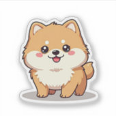 魅力的ポメラニア犬、かわいいウィムジー、スモール シール (正面)