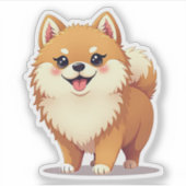 魅力的ポメラニア犬、かわいい喜び、小 シール (正面)