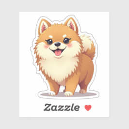 魅力的ポメラニア犬、かわいい喜び、小 シール