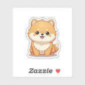 魅力的ポメラニア犬、ふわふわの喜び、小 シール (シート)
