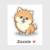魅力的ポメラニア犬、泡状かわいい、小 シール (シート)