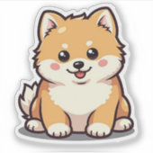 魅力的ポメラニア犬、泡立つかわいいの可愛さ、小 シール (正面)